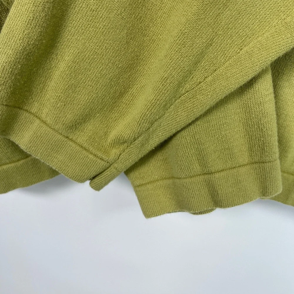 Banana Republic Mens XL Chartreuse‎ Green 100% Cotton V-Neck Sweater Y2K